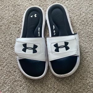 White Under Armour Slides Size 11